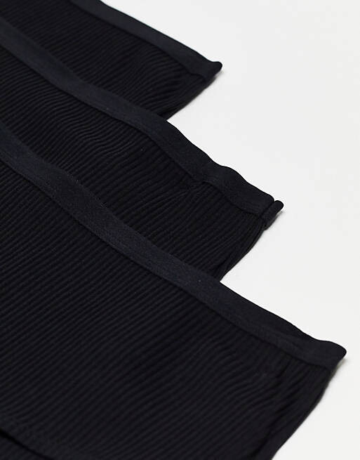

Комплект из трех черных трусов в рубчик ASOS DESIGN