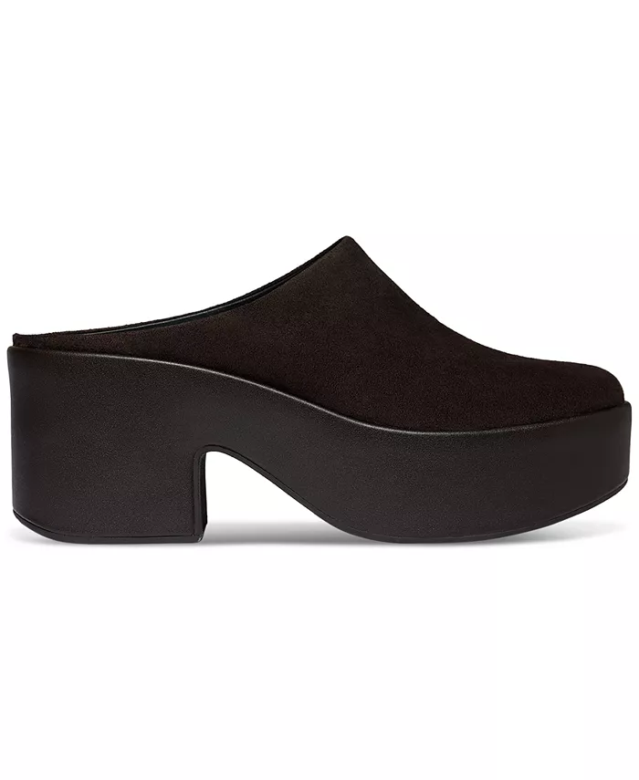 Женские мокасины на платформе из замши с каблуком Fitflop, коричневый — фото 2