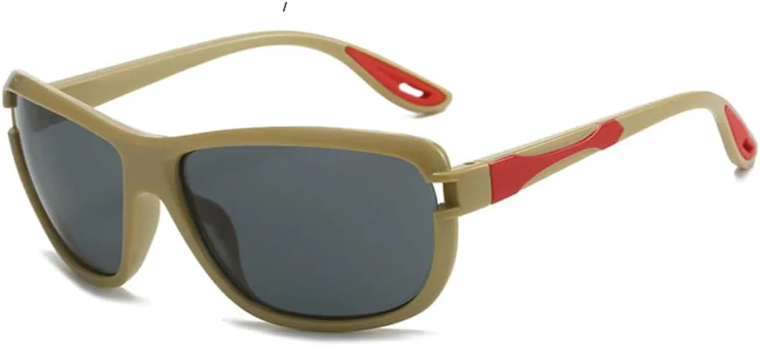 

Спортивные солнцезащитные очки в стиле стимпанк для мужчин, очки для вождения для женщин, винтажные солнцезащитные очки UV400 для мужчин VVTWSSW, Khaki Gray