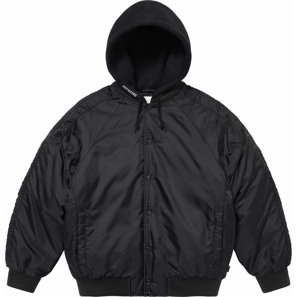 

Куртка hooded stadium jacket 'black white' Supreme, черный