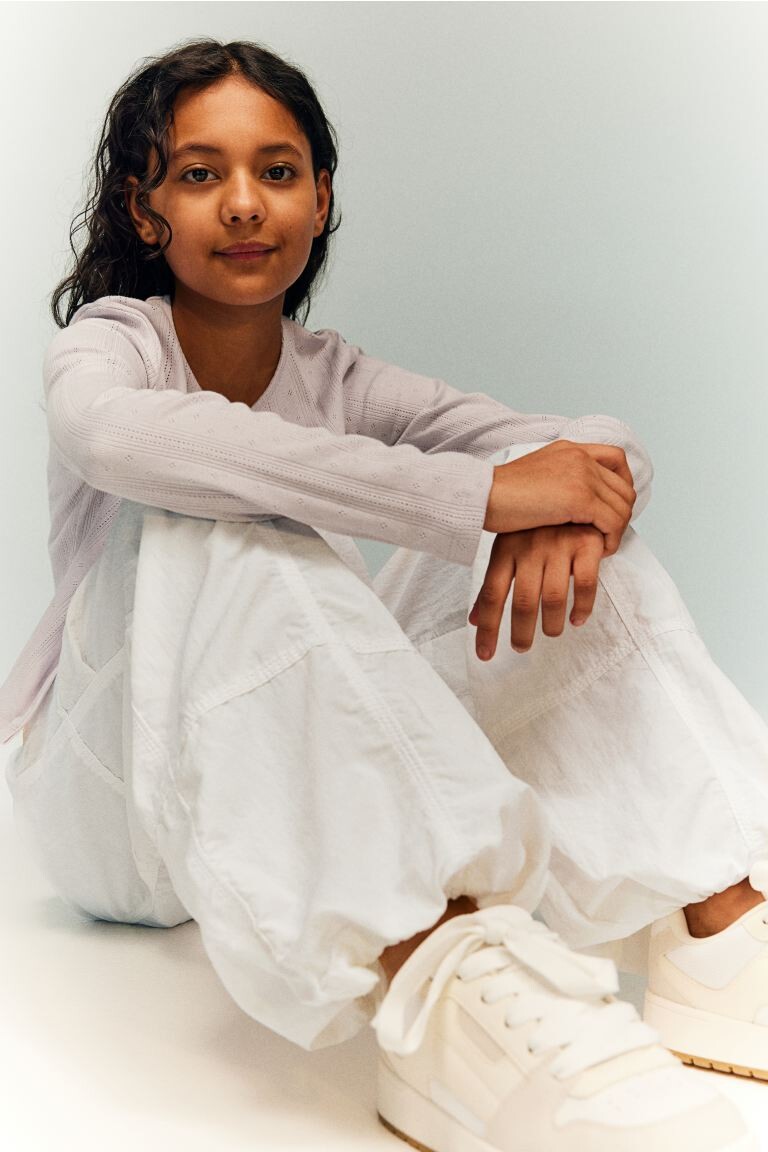 

Нейлоновые брюки-парашюты H&M, белый