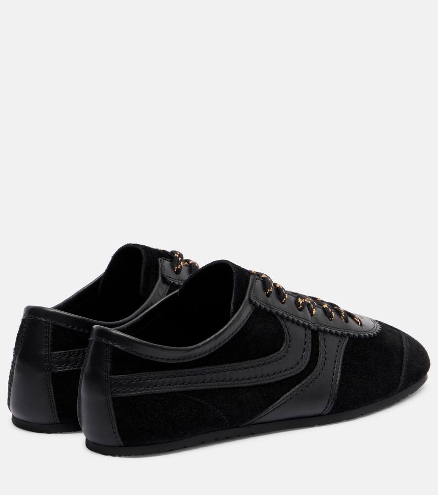 Кроссовки из замши с кожаными вставками Dries Van Noten, Black — фото 2
