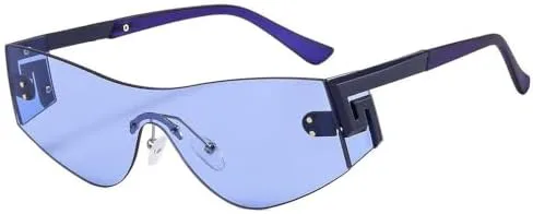 

Модные солнцезащитные очки без оправы 2027 года для женщин и мужчин. Стильная оправа с яркими линзами. Универсальные очки с защитой от УФ-излучения UV400 MTZJH, C5