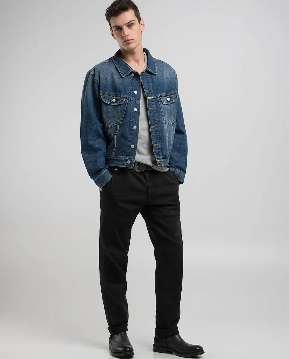 

Мужские джинсы-чинос скинни Replay, черный