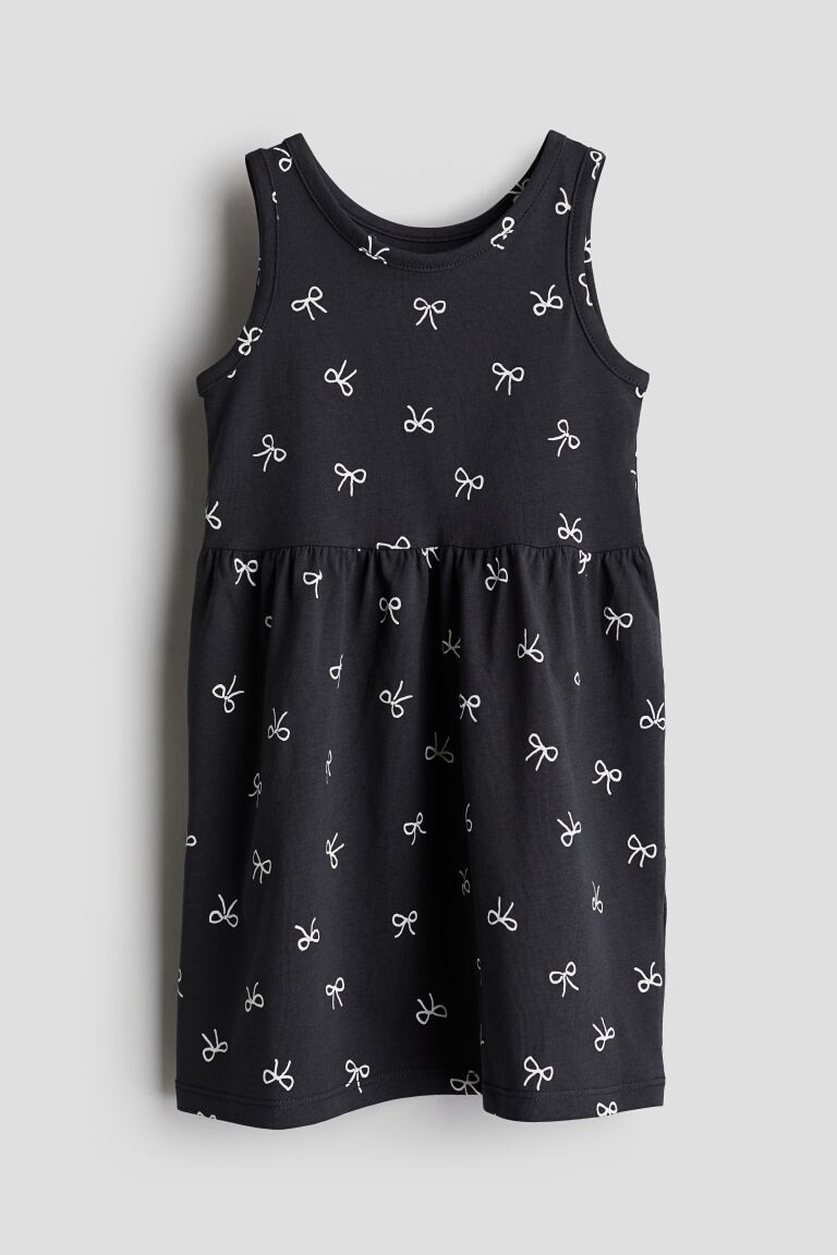 

Хлопковое платье с рисунком H&M, серый