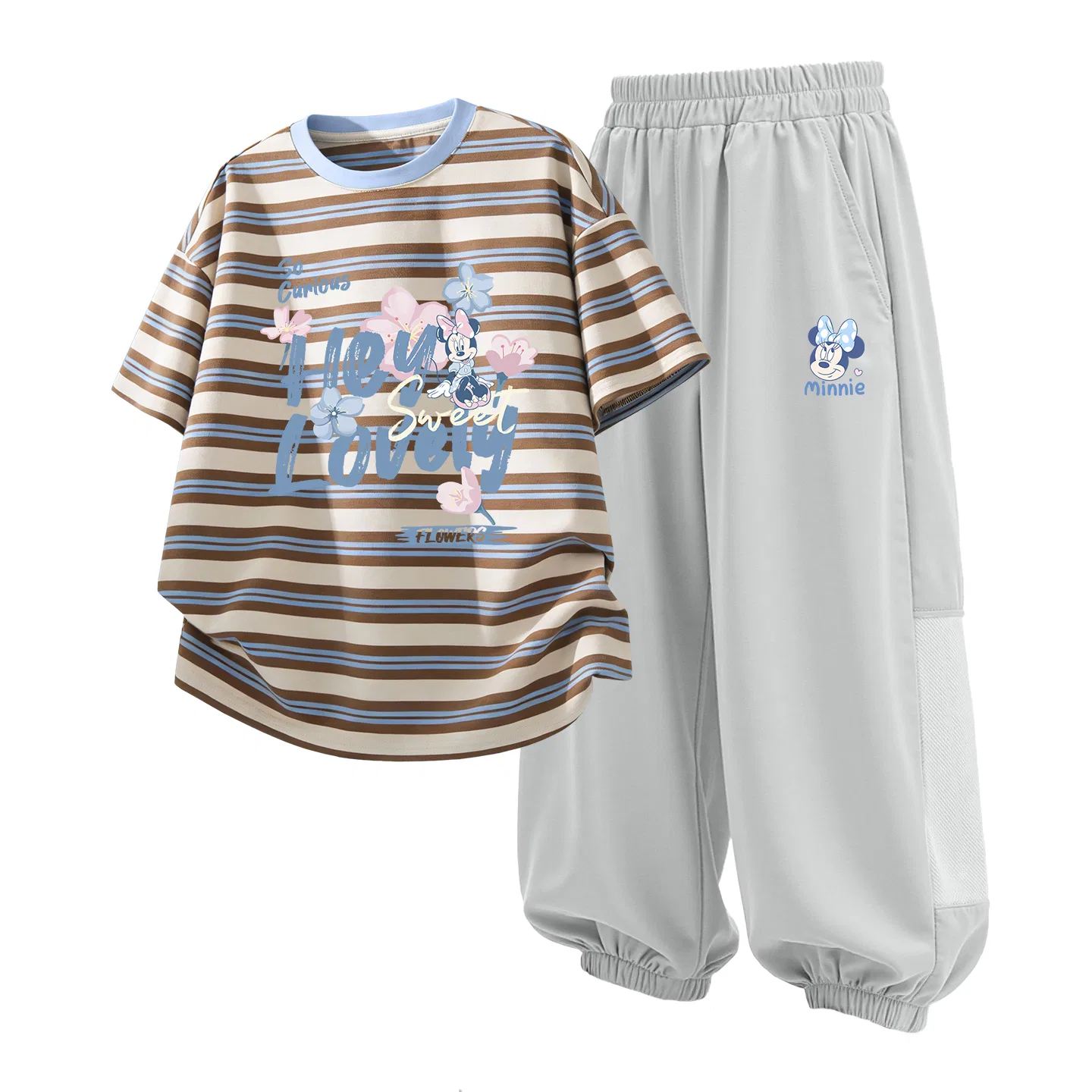 Детский спортивный костюм Casual Sportswear 2 Piece Set Disney, Di Light Pink Blue Coffee+Di Charming Pink Misty Mountain Gray