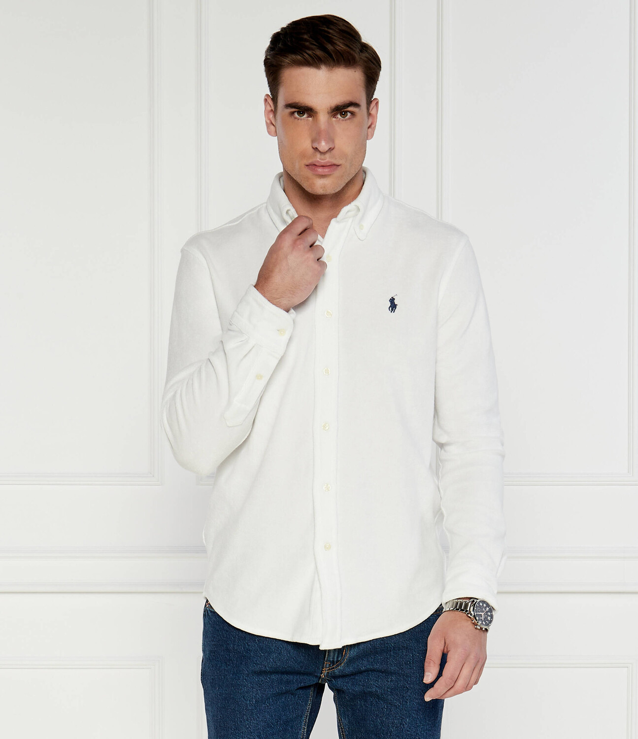 Рубашка POLO RALPH LAUREN TERRY Regular Fit, белый — фото 3