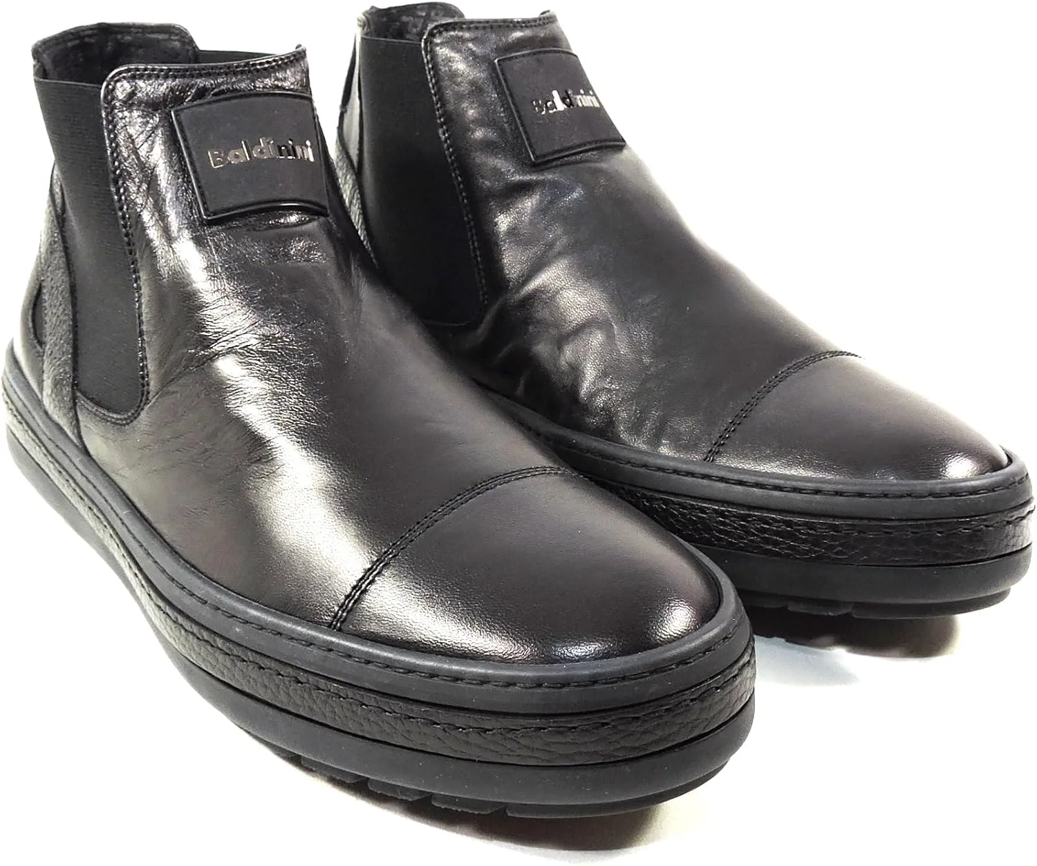 Ботинки Chelsea Baldinini Black из мягкой кожи, с комфортной плоской подошвой, без шнуровки, черный — фото 4