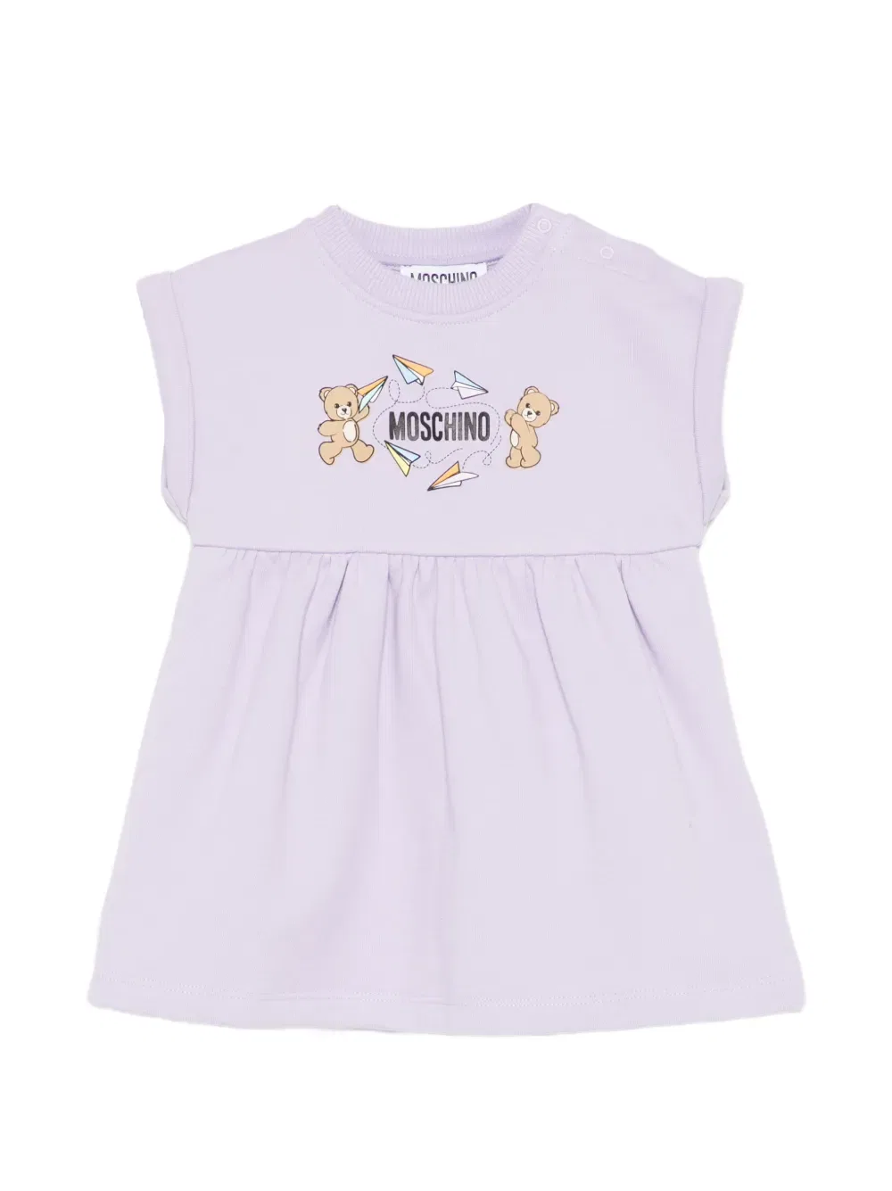 Платье с принтом "мишка Тедди" Moschino Kids, фиолетовый