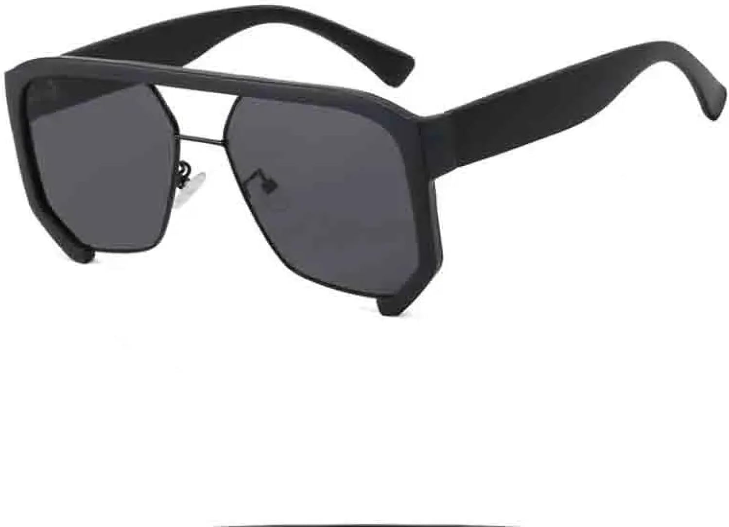 

Роскошные солнцезащитные очки Polygon Half Frame для женщин с двойной перемычкой, мужские очки для активного отдыха с защитой от УФ-излучения UV400 TKKTLLT, Black Gray