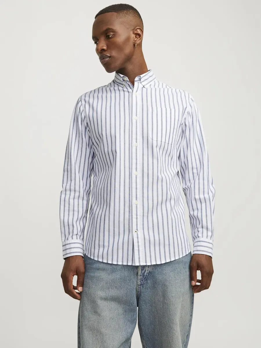 

Рубашка с длинными рукавами Jack & Jones PlusSize "JJEOXFORD SHIRT L/S S21 NOOS PLS", синий