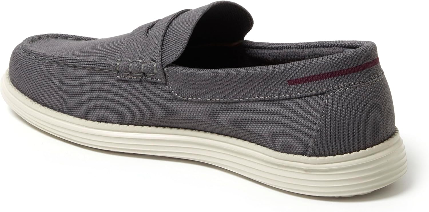 Мужские слипоны Dearfoams Rollins, удобные, легкие, машинная стирка, с поддержкой свода стопы, Pavement — фото 4