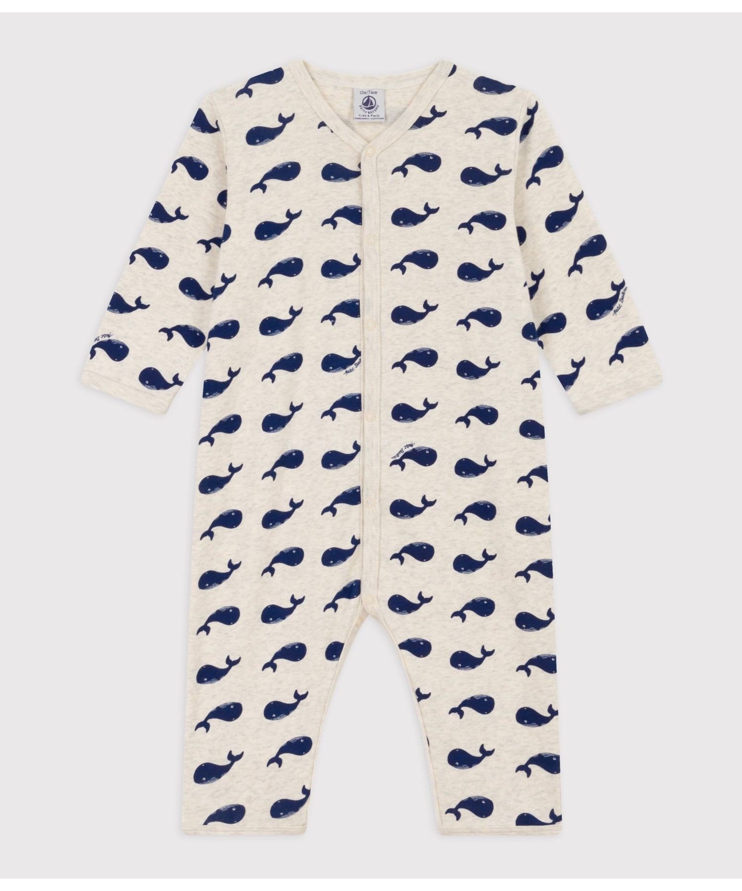 Комбинезон без штанин Petit Bateau, Beige/Navy — фото 3