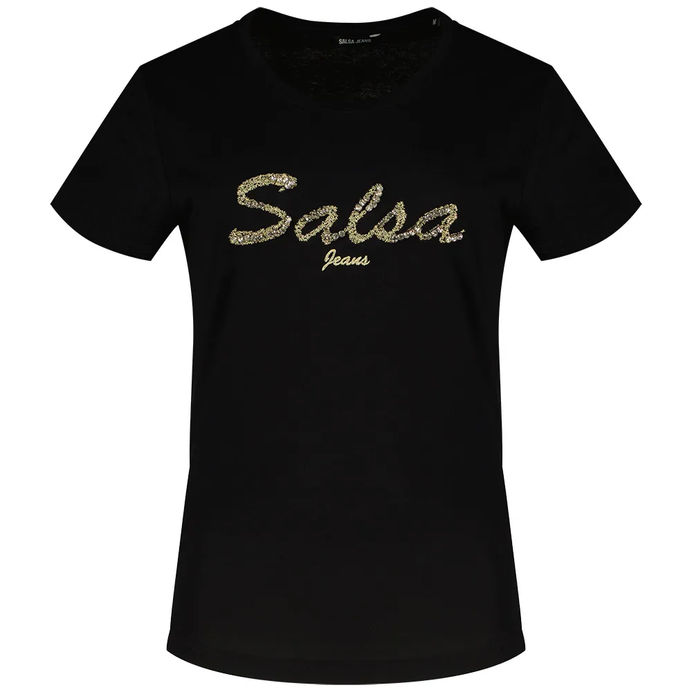 

Футболка с коротким рукавом Salsa Jeans Lurex Embroidery Branding, черный