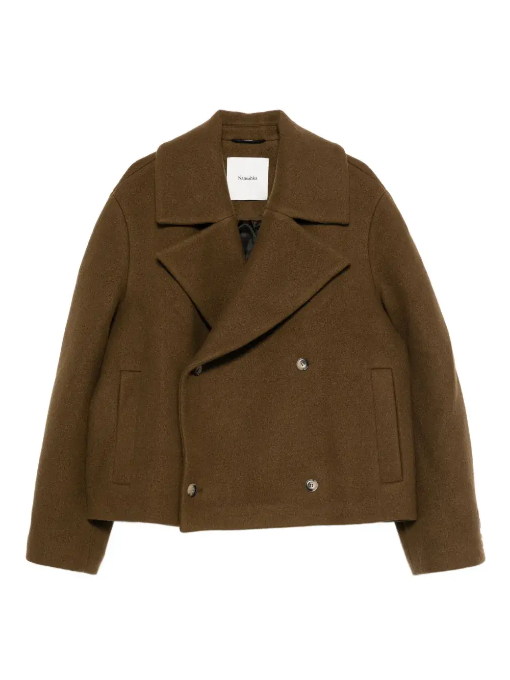 

Двубортный пиджак Nanushka, зеленый