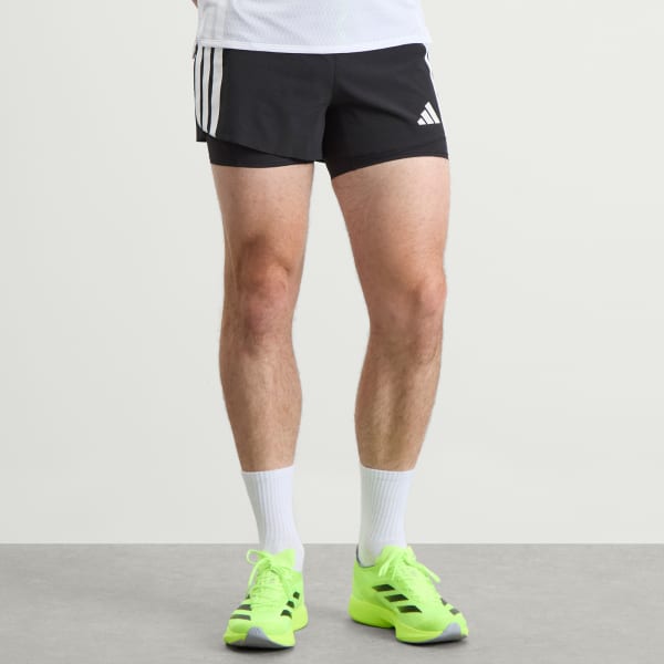 Беговые шорты Adizero 2-в-1 с гелевыми карманами Adidas, черный — фото 2