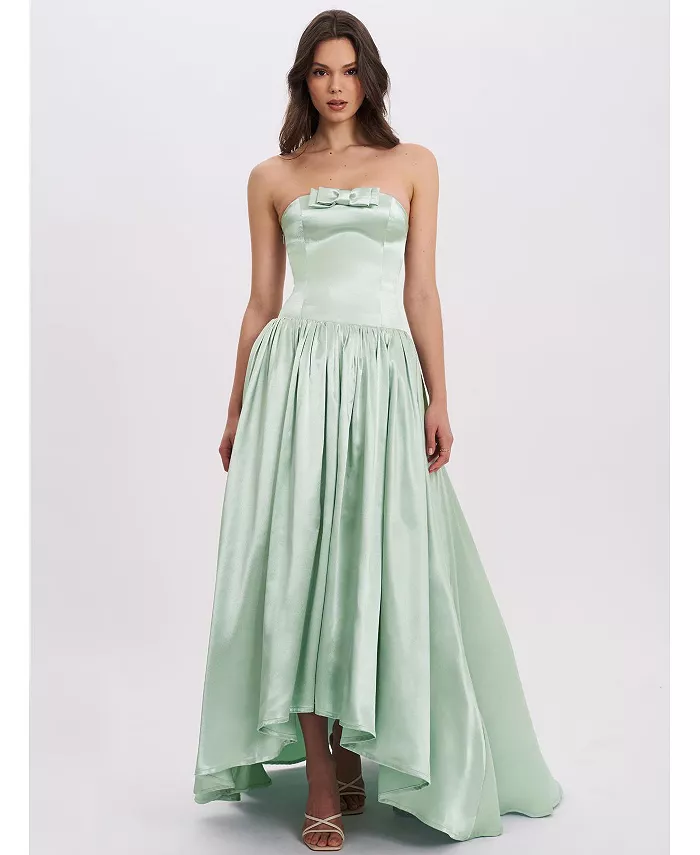 

Женское платье Lael Mint Green со шлейфом на пуговицах сзади Miss Circle, зеленый