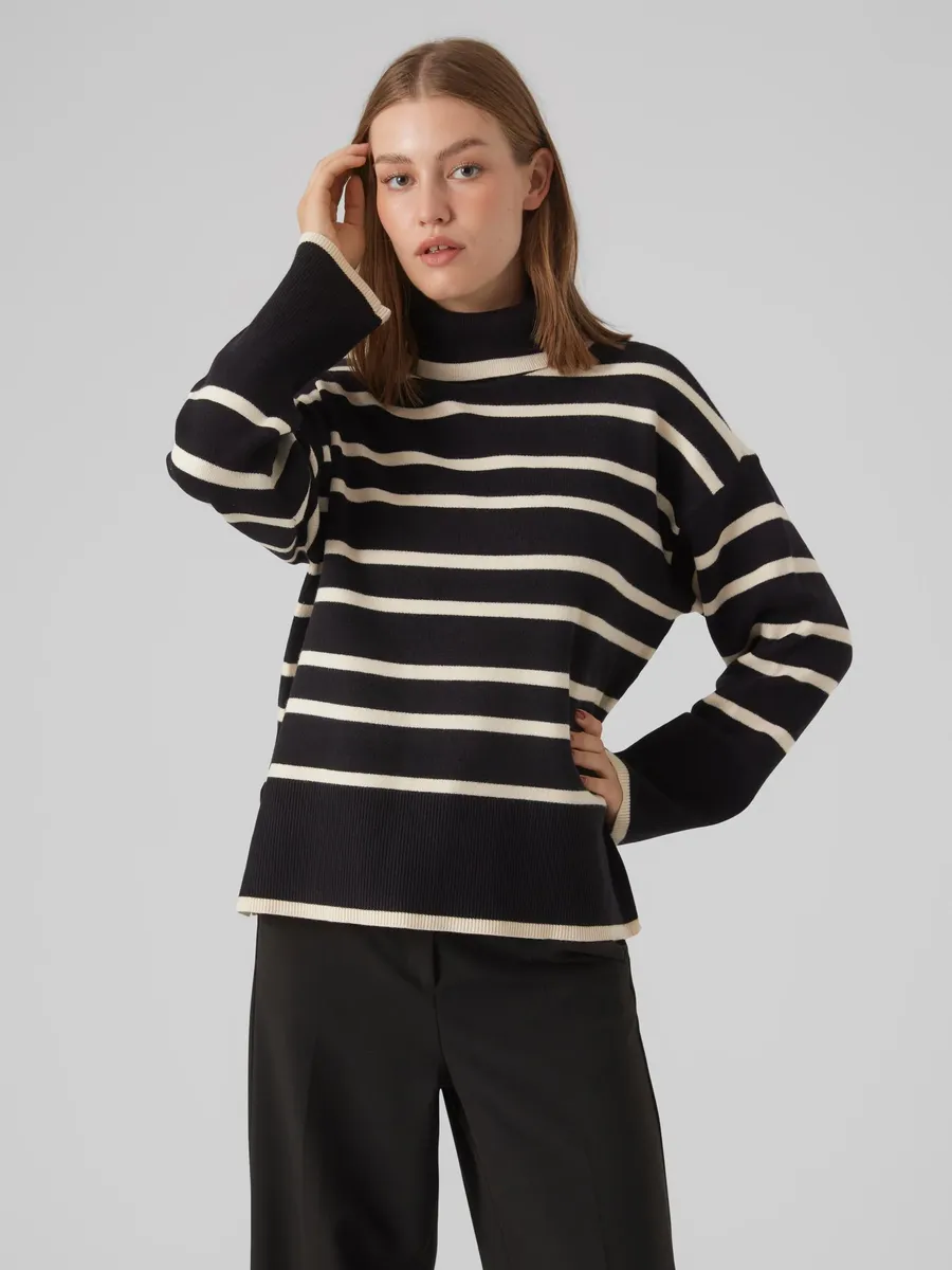 

Свитер с высоким воротником Vero Moda "VMSABA LS ROLLNECK PULLOVER GA NOOS", цвет Black Stripes:Birch