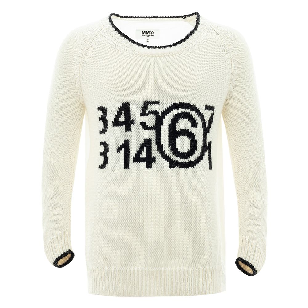 

Элегантный белый хлопковый свитер для мужчин MM6 Maison Margiela