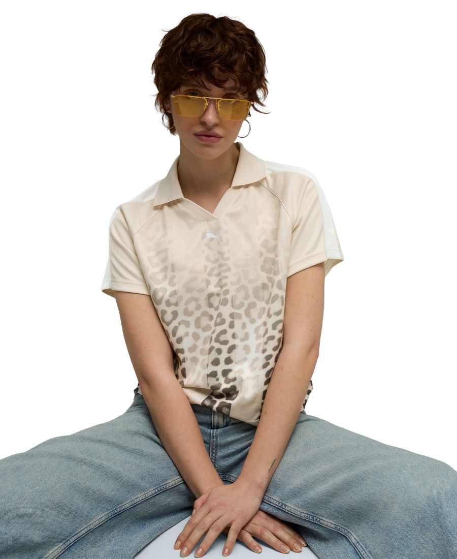 

Женская свободная трикотажная футболка Leo Luxe Puma, Alpine Snow-aop