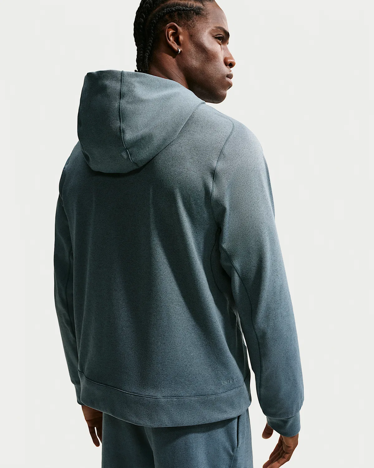 Мужская спортивная худи Nike Primary NanoKnit Dri-FIT с защитой от УФ, Mineral Slate/Black Spruce/Heather/Mineral Slate — фото 2