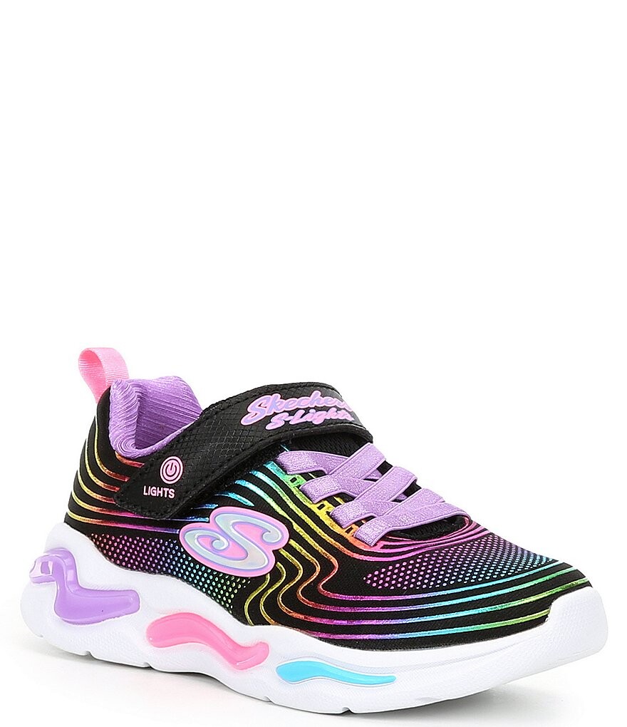 

Кроссовки Skechers Girls' S Lights Wavy Beams (Молодежные), черный