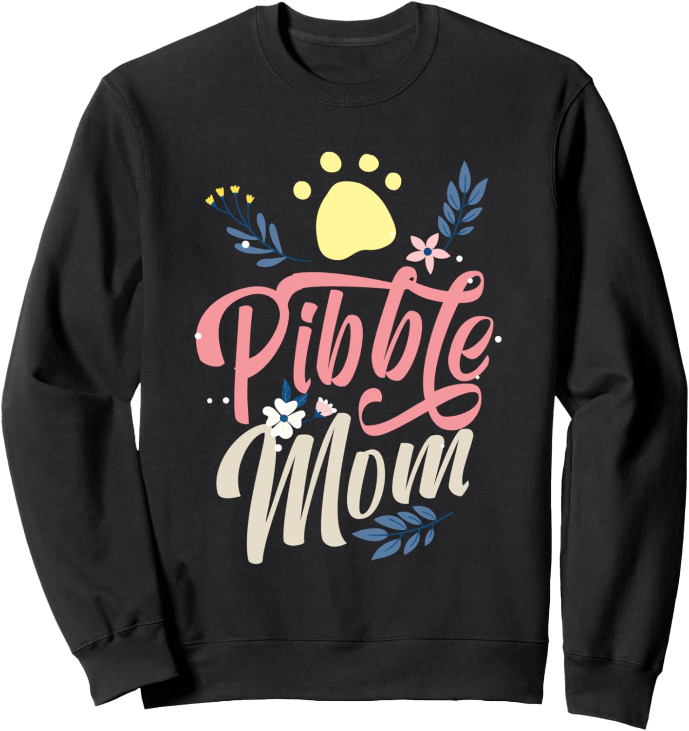 

Подарочная толстовка с отпечатком лапы мамы-питбуля Pitbull Pibble Mom Gift, черный