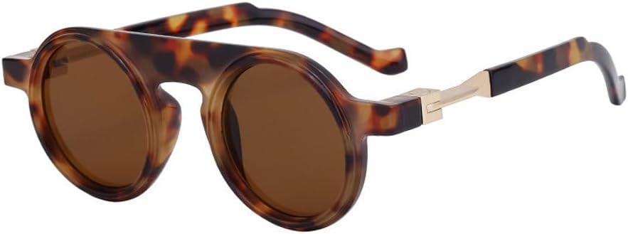 

Ретро круглые солнцезащитные очки для женщин и мужчин, модные мужские солнцезащитные очки для вождения, трендовые модели, защита от ультрафиолета UV400 TKKTLLT, Leopard Tea