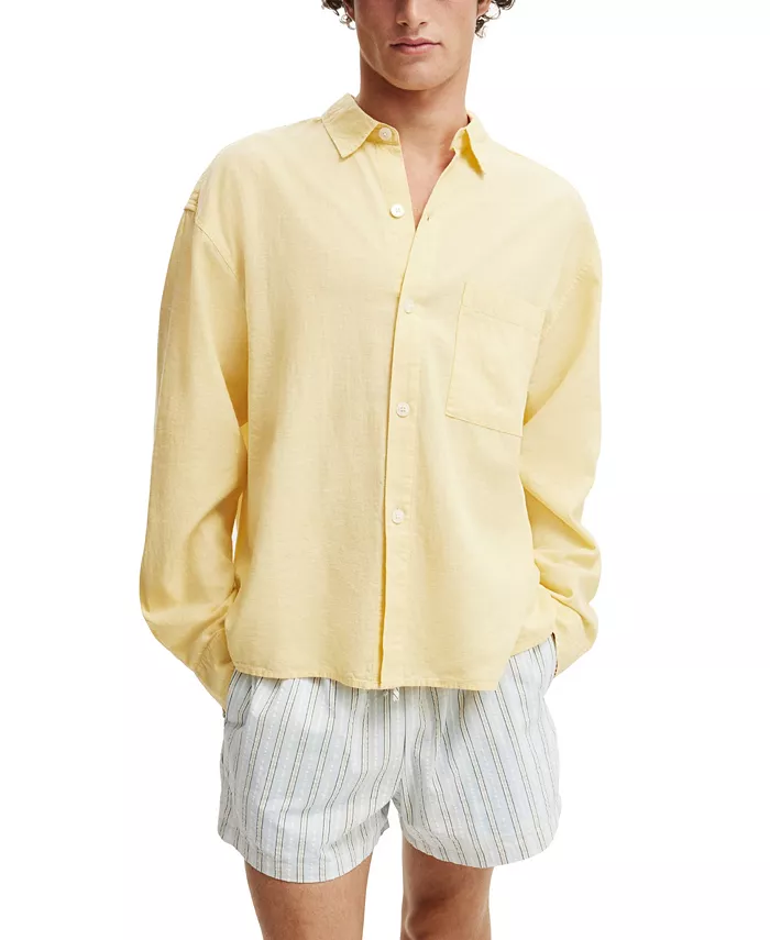 

Мужская рубашка Eli с длинным рукавом COTTON ON, желтый