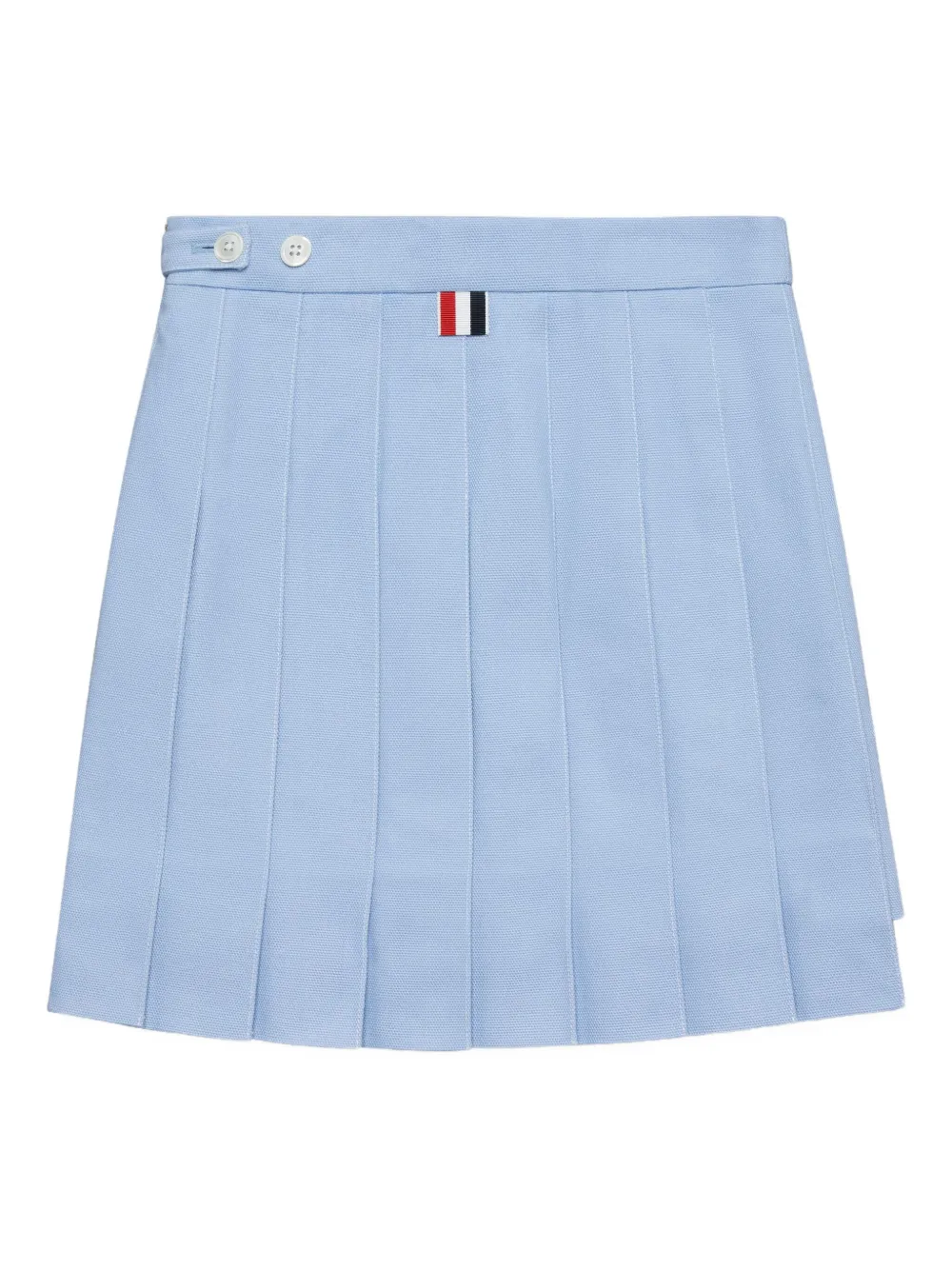 Плиссированная юбка мини с асимметричным подолом Thom Browne Kids, синий — фото 4