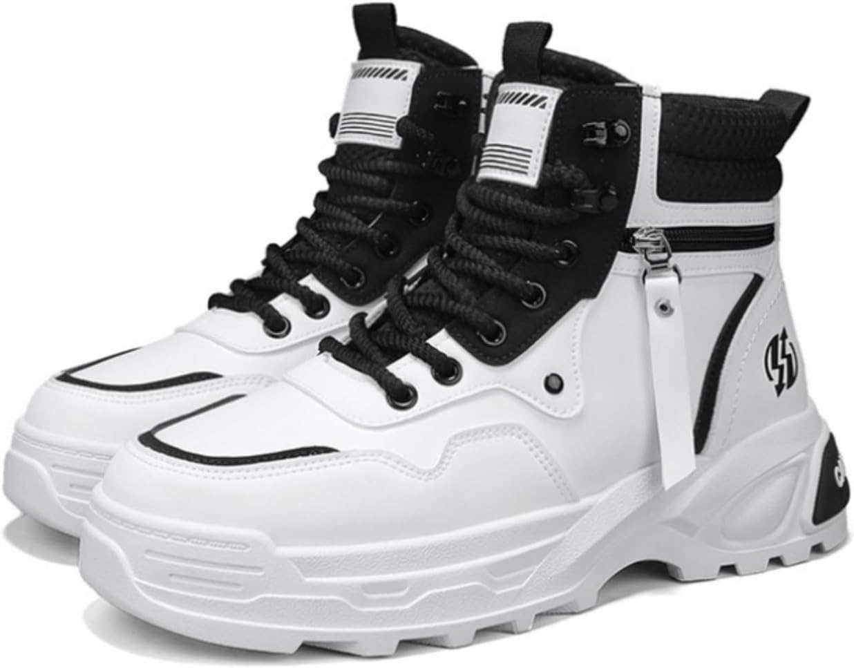 

Мужские походные ботинки Azttoztto с высокой подошвой, массивной подошвой, уличного стиля, ботинки на голенище без шнурков, водонепроницаемые ботинки, белый