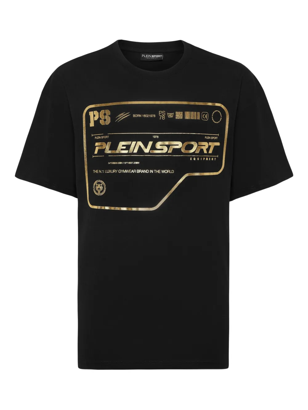 

Футболка из хлопка с золотым логотипом Plein Sport, черный