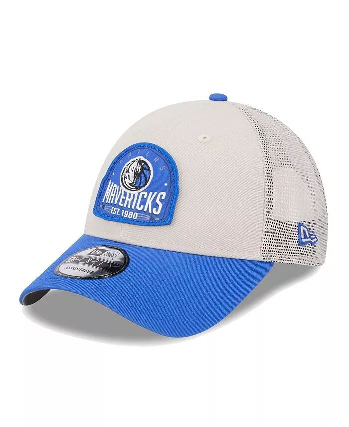 

Мужская регулируемая кепка цвета хаки/синего Dallas Mavericks Throwback Patch Trucker 9FORTY New Era, коричневый