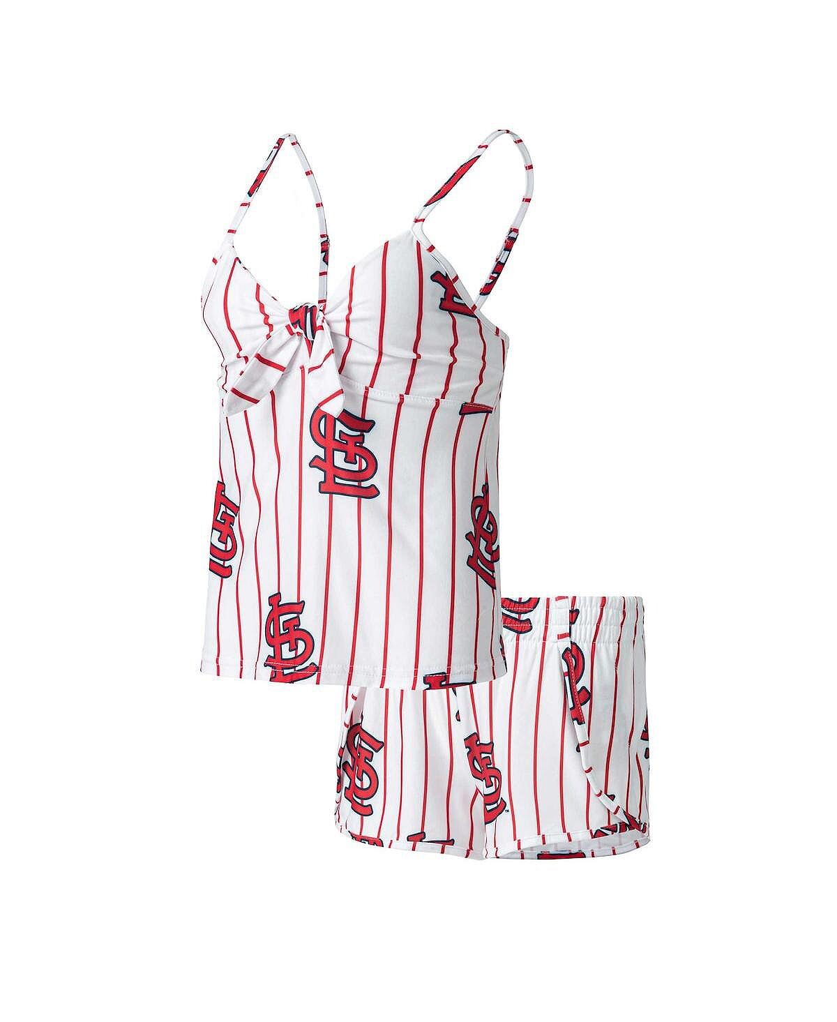 

Женский белый комплект для сна из топа на бретелях и шорт с принтом Reel St. Louis Cardinals Concepts Sport, белый