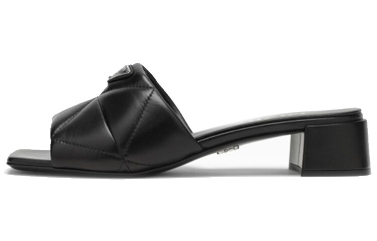 

Шлепанцы женские Prada Triangle-logo, черный