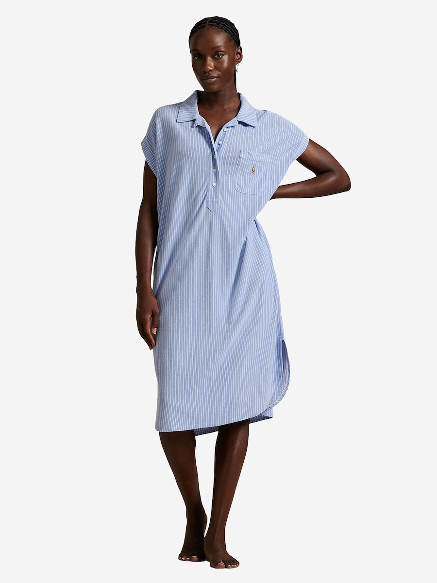 Ночная рубашка Polo Ralph Lauren Oxford, светло-голубой/белый — фото 2