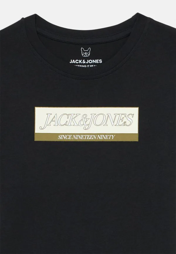 Футболка с принтом jorinwood block brand Jack & Jones Junior, Black — фото 3
