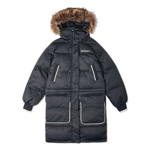 

Куртка convertible long down jacket 'black' Converse, черный