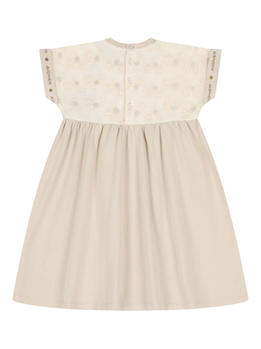 Платье с цветочной вышивкой Aigner Kids, нейтральный — фото 2