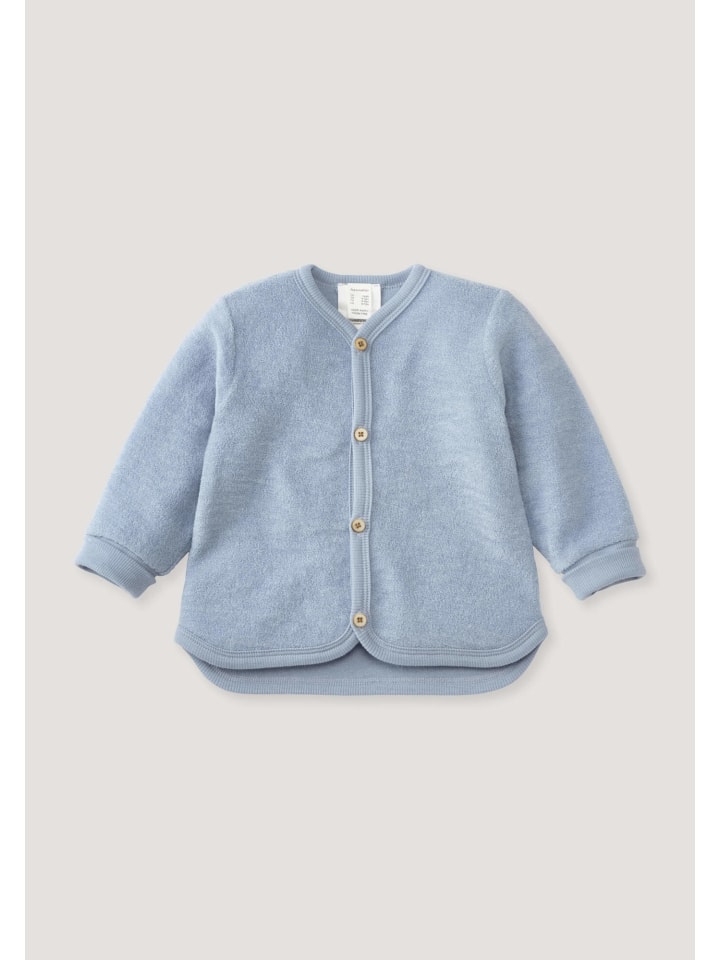 

Куртка из шерстяной махровой ткани светло-голубого цвета Hessnatur