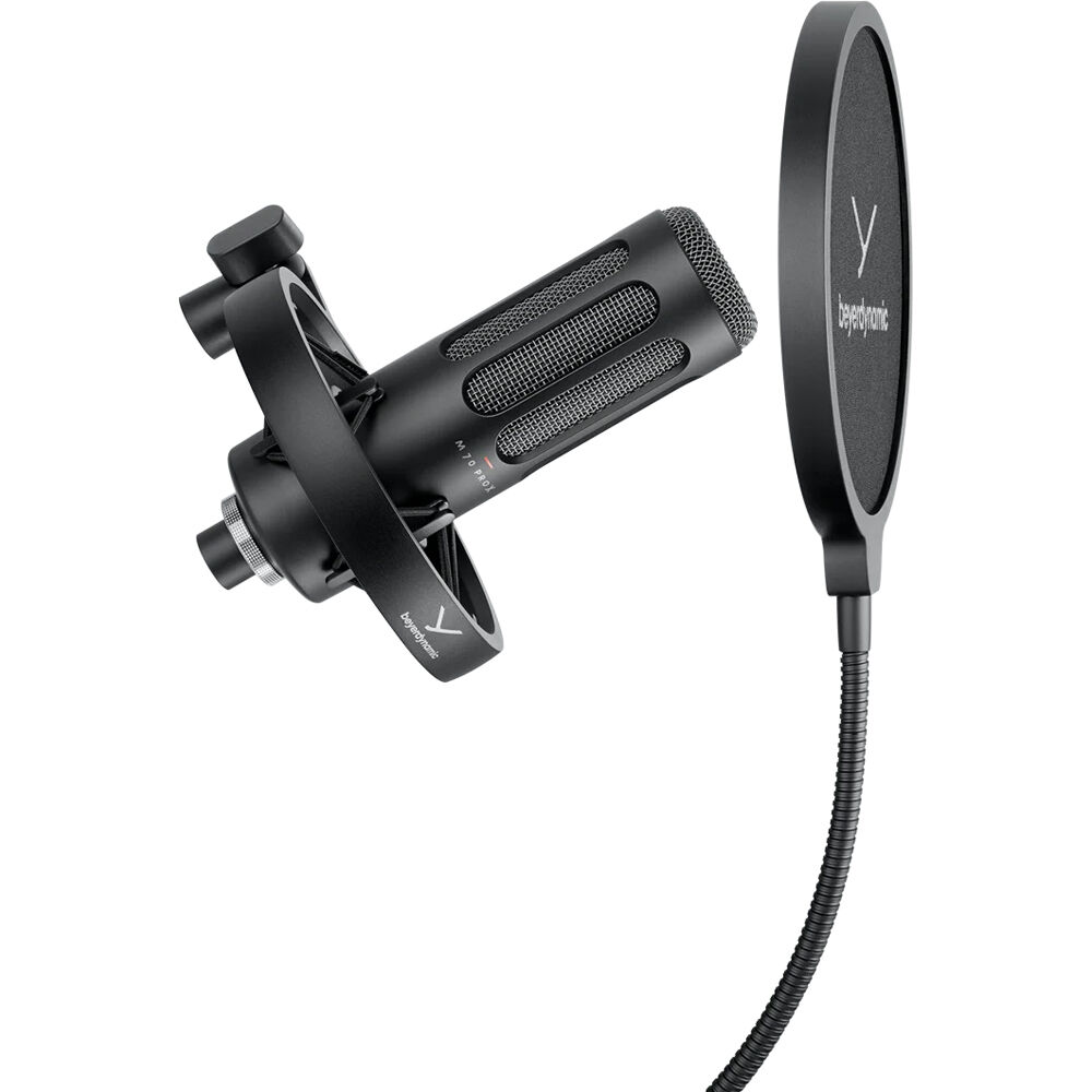

Динамический кардиоидный вещательный микрофон Beyerdynamic M 70 PRO X с эластичным подвесом и поп-фильтром