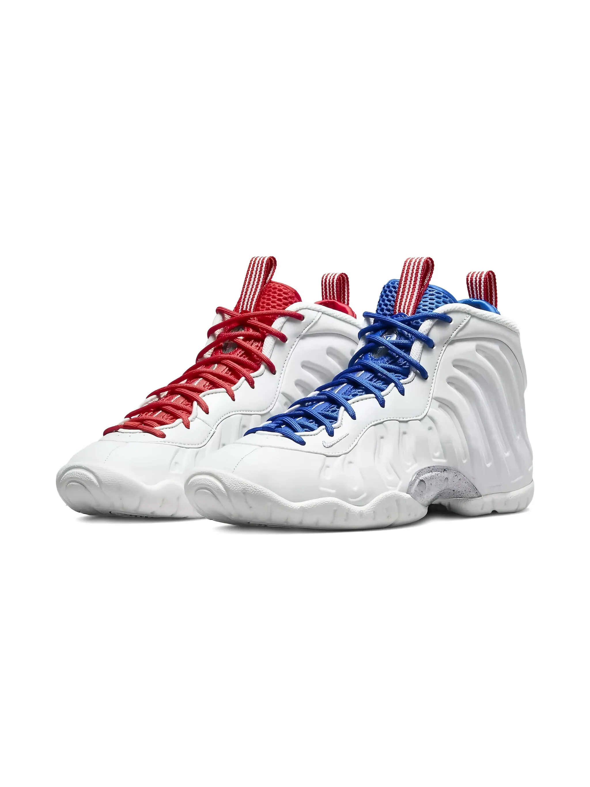 Кроссовки Little Posite One USA Moon Photon Dust/University Red/Game Royal/Metallic Nike Kids, белый — фото 2