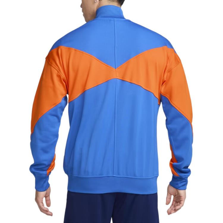 Nike Мужская куртка Академия Dri Fit цвета лампасной травы и сигнального оранжевого с белым, Wicker Blue/Vibrant Orange/White — фото 4