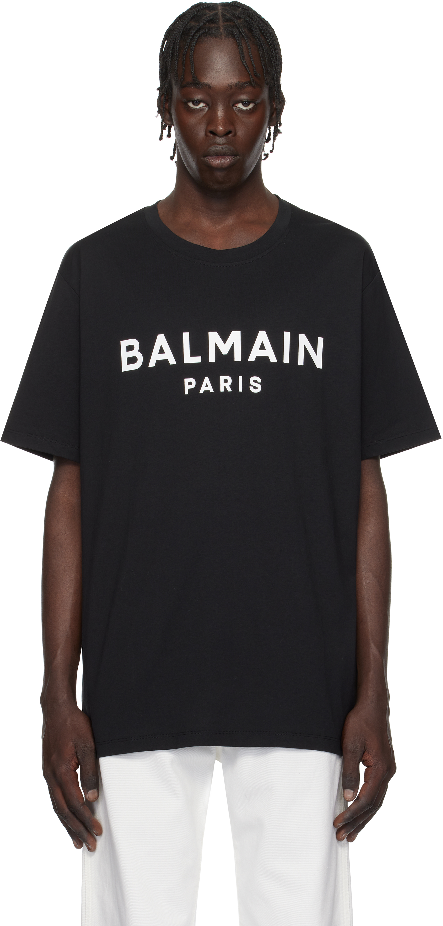 

Черная футболка с принтом «Париж» Balmain, Noir/Blanc
