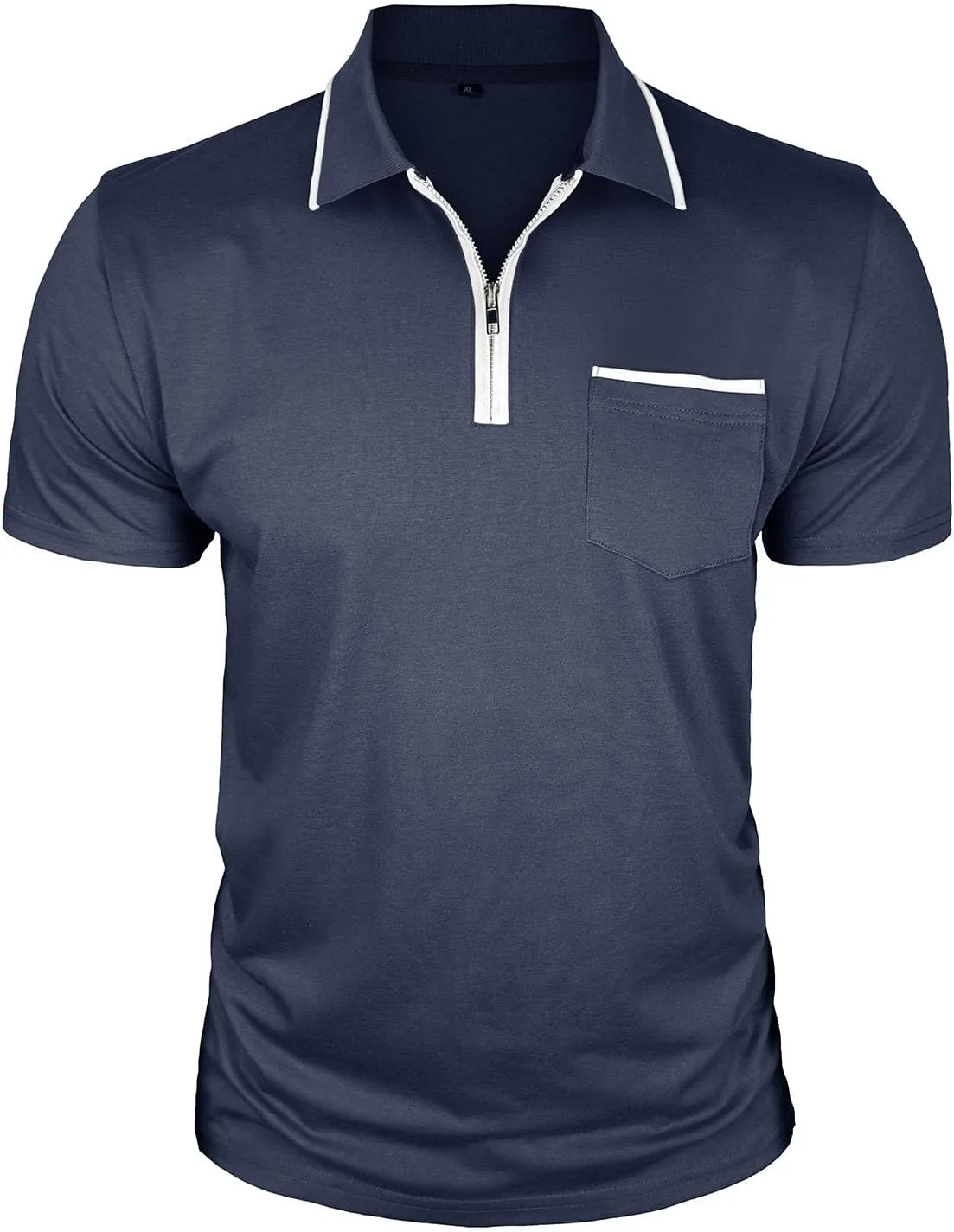 

Мужская рубашка с коротким рукавом и четвертью молнии