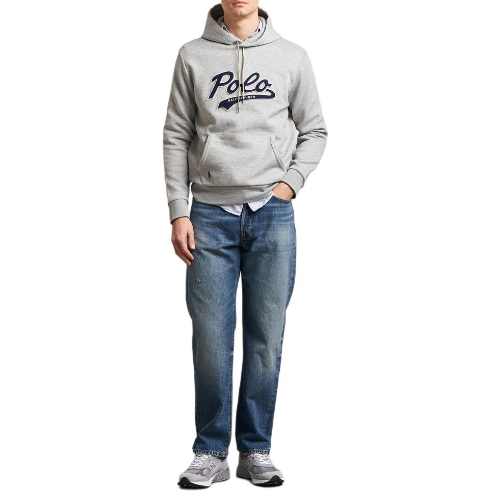 Двухслойный худи с логотипом и шнурком Polo Ralph Lauren, темно-серый — фото 2
