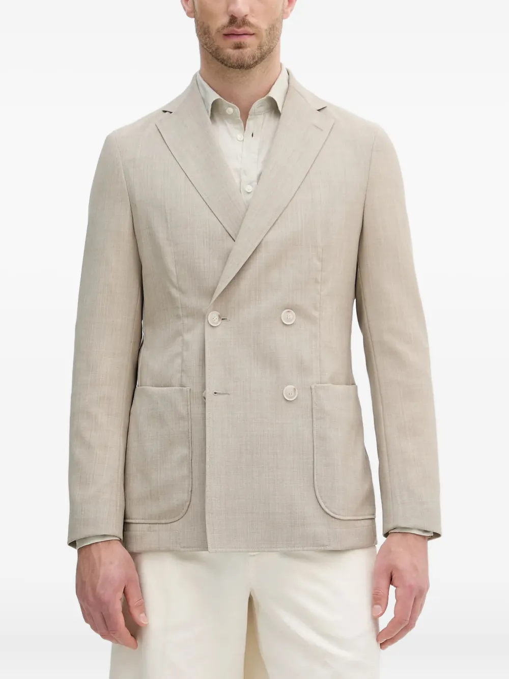 

Двубортный пиджак BOSS, нейтральный