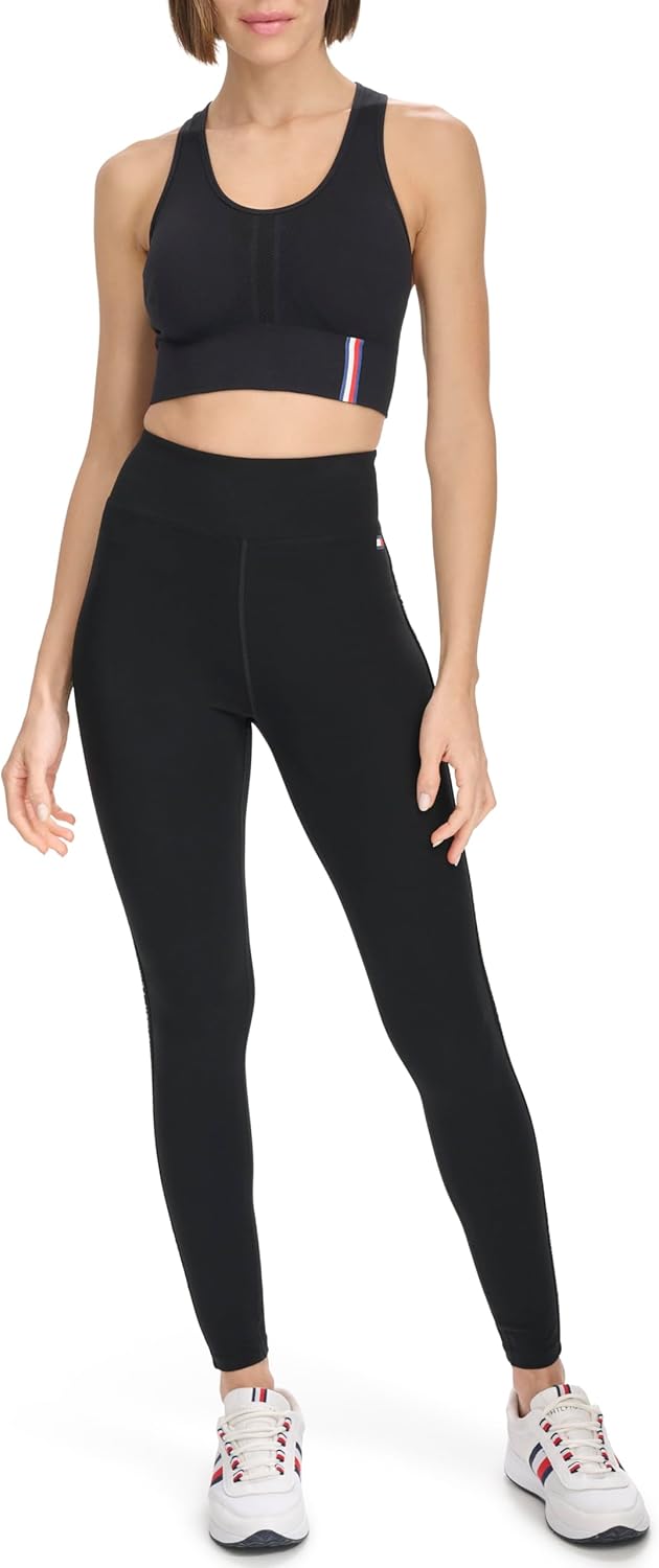 

Женские спортивные леггинсы с высокой талией и логотипом Tommy Hilfiger, Black