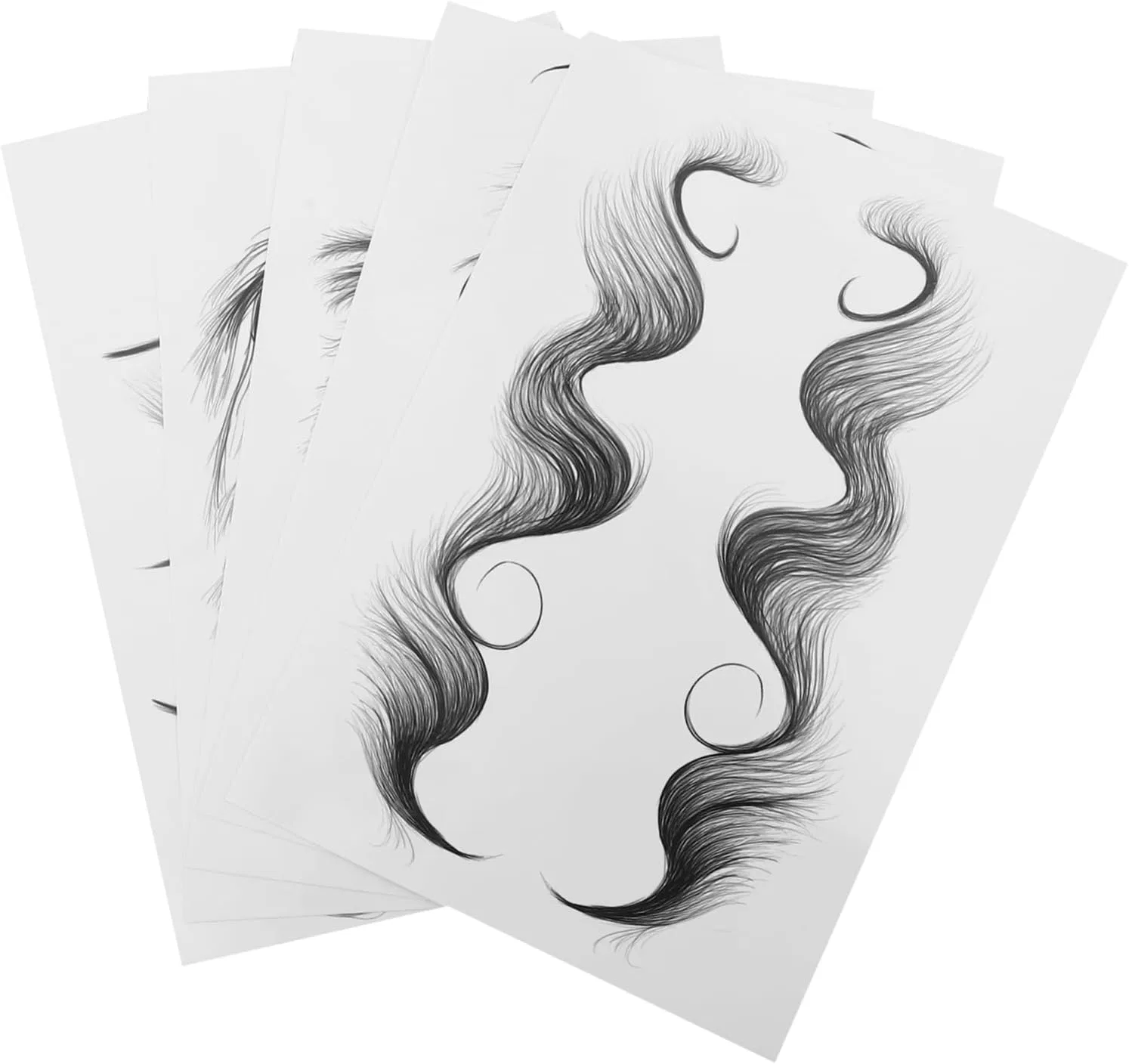 Наклейка для волос Curly Hairline Sticker Belliffy 5 шт черный