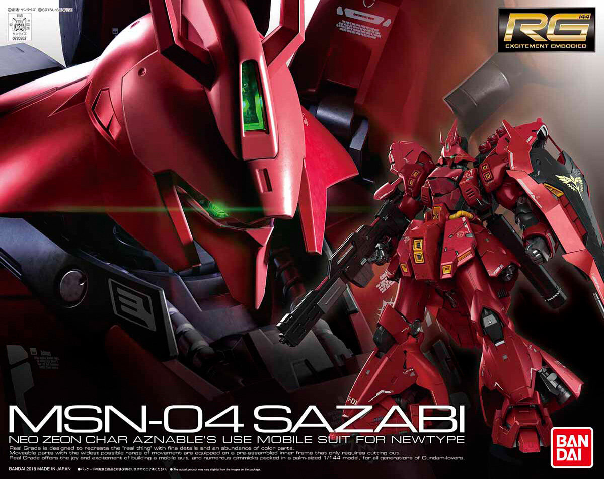 

Мобильный костюм Gundam, фигурка, RG 1/144 MSN-04 SAZABI Mobile Suit Gundam